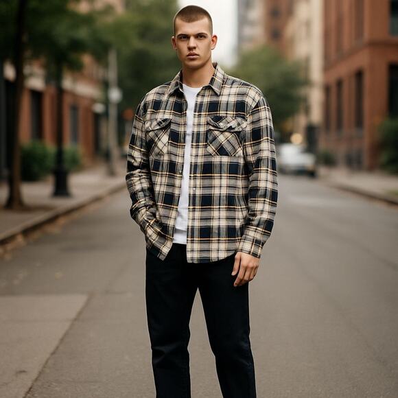 Mens Jachs MFG Heritage Flannel Button down shirt Size M NWOT - Picture 2 of 8